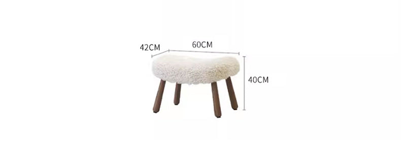 Cozy Faux Lambswool Chair in Premium Natural Brown Wood Finish fsmy-400