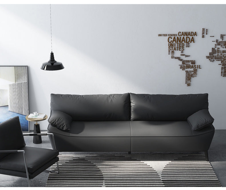 Chic Modern Sofa in Off-White and Gray with Orange Accents and Durable Particle Board Frame fsmy-402