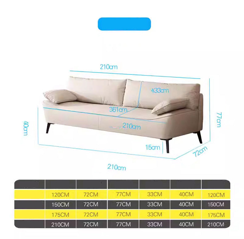 Chic Modern Sofa in Off-White and Gray with Orange Accents and Durable Particle Board Frame fsmy-402