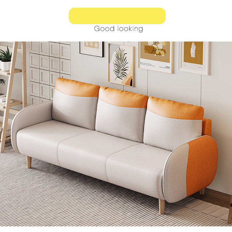 Modern Gray Sofa with Scratch-Resistant Techno Fabric and Durable Wood Particle Board fsmy-407