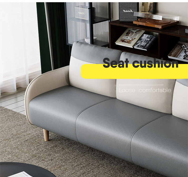 Modern Gray Sofa with Scratch-Resistant Techno Fabric and Durable Wood Particle Board fsmy-407