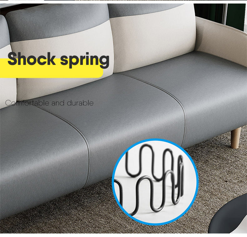 Modern Gray Sofa with Scratch-Resistant Techno Fabric and Durable Wood Particle Board fsmy-407