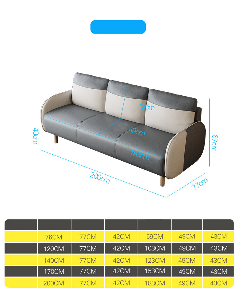 Modern Gray Sofa with Scratch-Resistant Techno Fabric and Durable Wood Particle Board fsmy-407