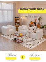 Luxury Off White Faux Lambswool Sofa with Silicon Fill and Wood Accents fsmy-448