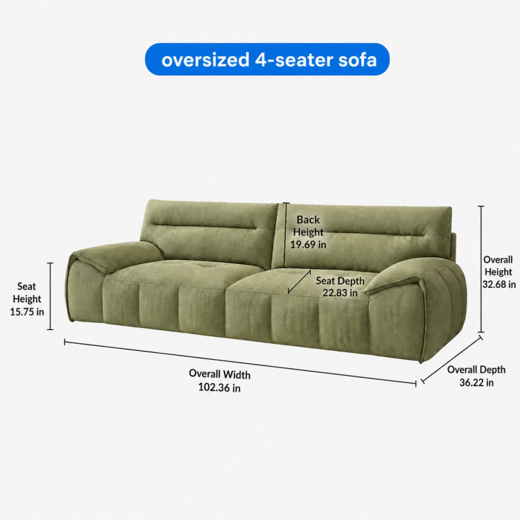 Cream Style Fabric Sofa, Modern Minimalist Straight Floor Couch for Living Room fsmy-451