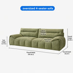 Cream Style Fabric Sofa, Modern Minimalist Straight Floor Couch for Living Room fsmy-451