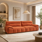 Cream Style Fabric Sofa, Modern Minimalist Straight Floor Couch for Living Room fsmy-451
