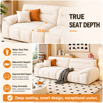 Cream Style Fabric Sofa, Modern Minimalist Straight Floor Couch for Living Room fsmy-451