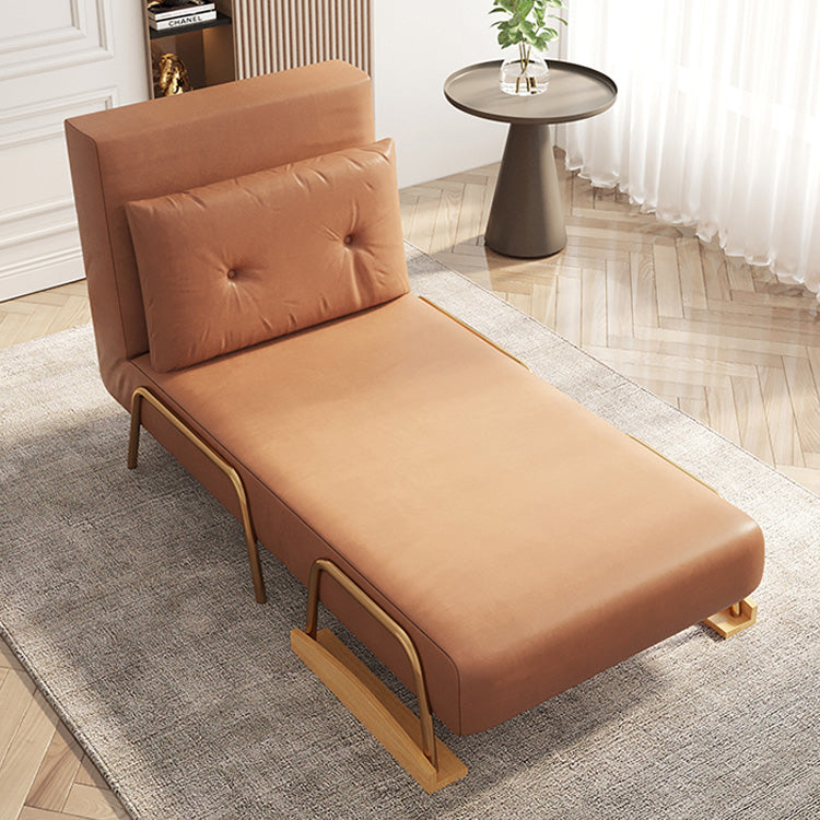 Sofa in Orange and Blue Light Beige with Oak Wood and Leathaire Finish – Modern Comfort and Style fsq-1414