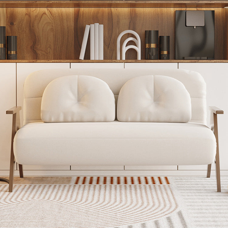 Stylish Rubber Wood Sofa with Faux Leather in Beige, Khaki, Orange & Fog Blue fsq-1415