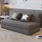 Luxurious Dark Gray-Blue Cotton-Linen Sofa - Modern Comfort in Light Khaki fsq-1416