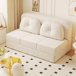 Stylish Modern Faux Leather Sofa in Beige, Khaki, Light Blue, and Gray Options fsq-1419