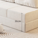 Stylish Modern Faux Leather Sofa in Beige, Khaki, Light Blue, and Gray Options fsq-1419