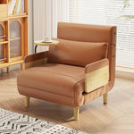 Elegant Beige Gray Sofa with Laminated Wood Frame and Cotton-Linen Upholstery fsq-1420