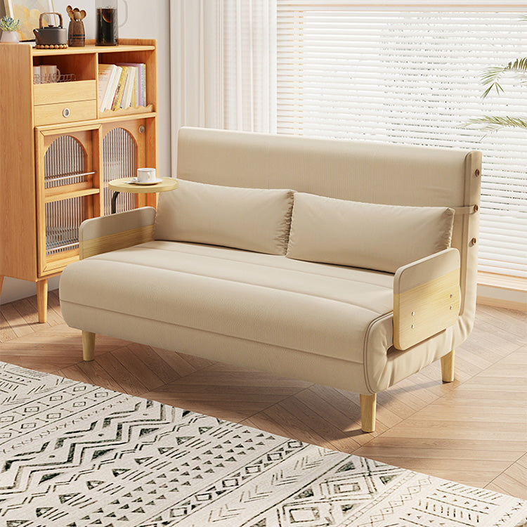Elegant Beige Gray Sofa with Laminated Wood Frame and Cotton-Linen Upholstery fsq-1420