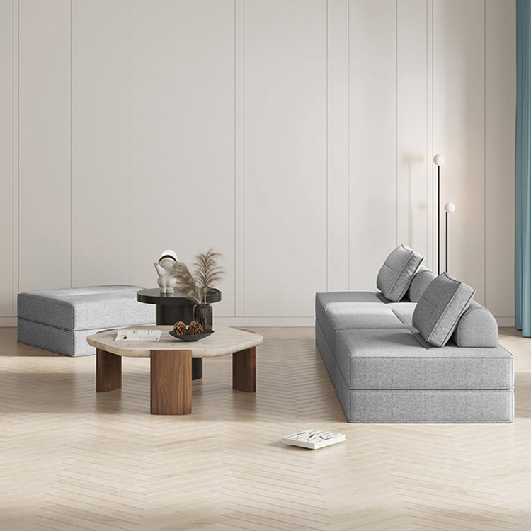 Cozy Khaki Gray Sofa - Cotton-Linen Blend, Perfect for Modern Living Rooms fsq-1421