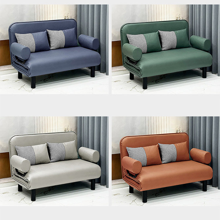 Stylish Leathaire Sofa in Blue, Orange, and Gray for Modern Living Rooms fsq-1422