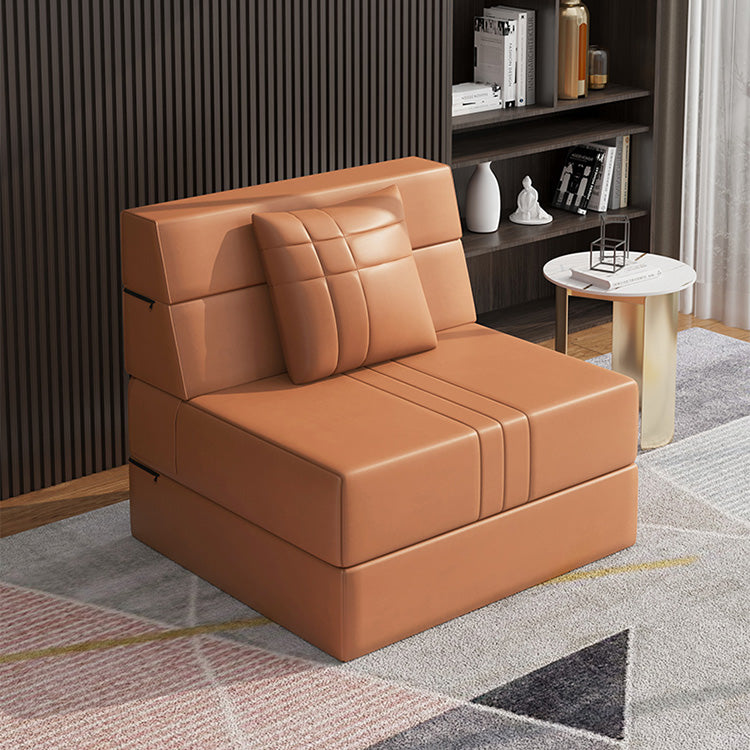 Modern Leathaire Sofa in Orange, Beige, and Light Blue for Stylish Living Rooms fsq-1423