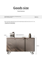 Stylish PU Leather and Black Walnut Cabinet with Modern Design and Multi-Layer Storage fsu-5239