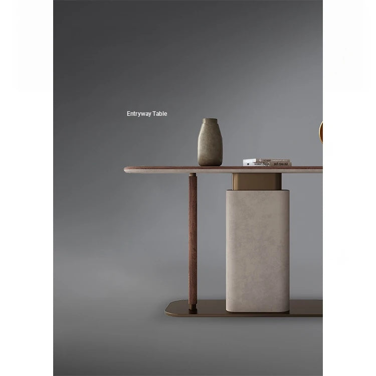 Sleek Modern Cabinet with PU Leather & Black Walnut Wood - Stylish Storage Solution for Any Home fsu-5240
