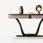 Elegant PU Leather and Black Walnut Cabinet with Metal Accents - Modern Home Storage Solution fsu-5241