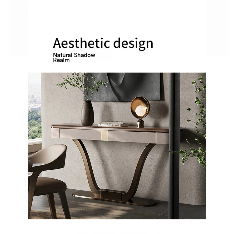 Elegant PU Leather and Black Walnut Cabinet with Metal Accents - Modern Home Storage Solution fsu-5241