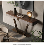 Elegant PU Leather and Black Walnut Cabinet with Metal Accents - Modern Home Storage Solution fsu-5241