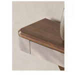 Elegant PU Leather and Black Walnut Cabinet with Metal Accents - Modern Home Storage Solution fsu-5241