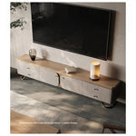 Stylish PU Leather TV Stand with Black Walnut Top and Metal Legs – Modern and Functional Entertainment Unit fsu-5242