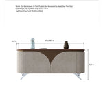 Modern PU Leather Cabinet with Black Walnut Wood Finish – Stylish Storage Solution fsu-5243