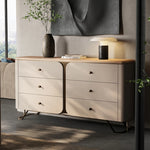 Stylish PU Leather Cabinet with Ash Wood and Black Walnut Finish – Modern Storage Solution for Your Home fsu-5244