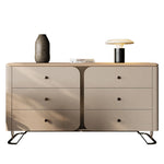 Stylish PU Leather Cabinet with Ash Wood and Black Walnut Finish – Modern Storage Solution for Your Home fsu-5244