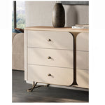 Stylish PU Leather Cabinet with Ash Wood and Black Walnut Finish – Modern Storage Solution for Your Home fsu-5244