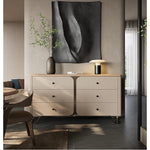 Stylish PU Leather Cabinet with Ash Wood and Black Walnut Finish – Modern Storage Solution for Your Home fsu-5244