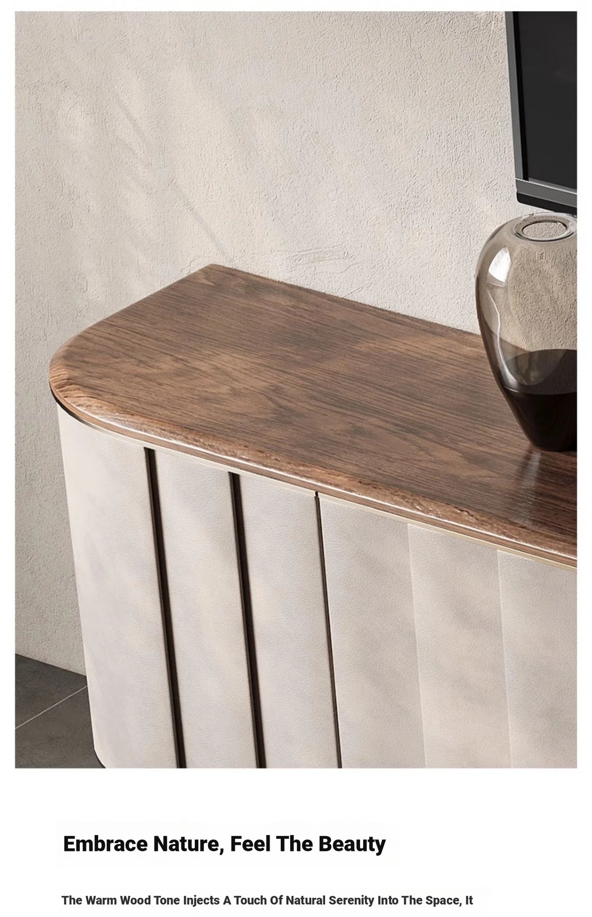 Sleek PU Leather TV Stand with Black Walnut Wood Finish - Modern Multi-Layer Board Design for Stylish Living Rooms fsu-5245