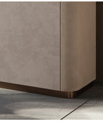 Elegant PU Leather Cabinet with Black Walnut Wood Finish - Modern Storage Solution for Stylish Interiors fsu-5246