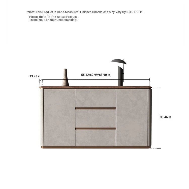 Elegant PU Leather Cabinet with Black Walnut Wood Finish - Modern Storage Solution for Stylish Interiors fsu-5246