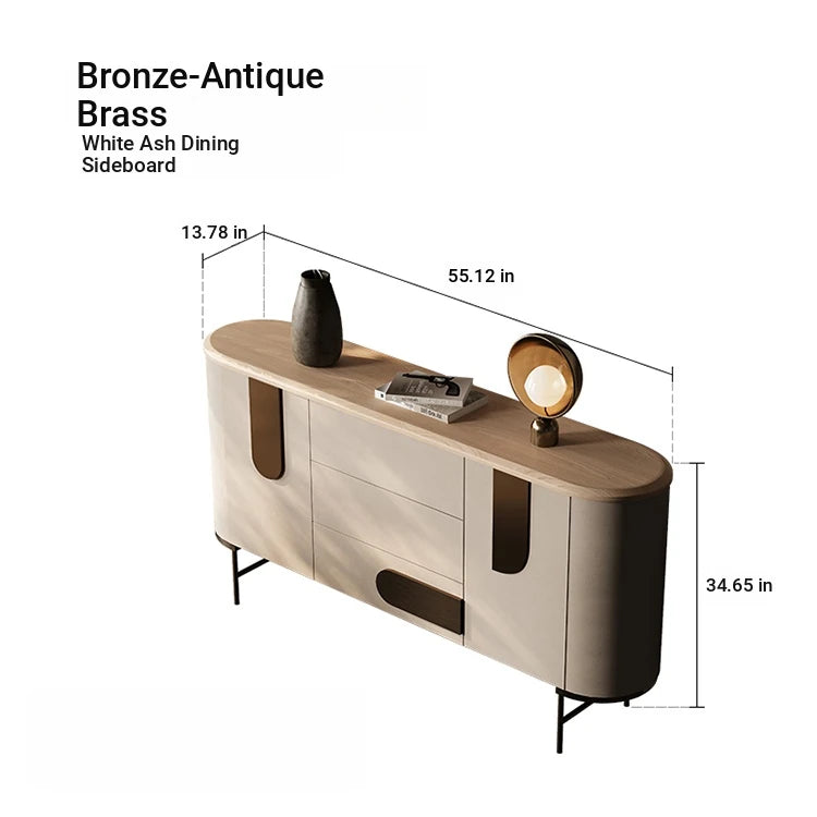 Modern PU Leather and Ash Wood Cabinet - Stylish Storage Solution for Contemporary Interiors fsu-5247