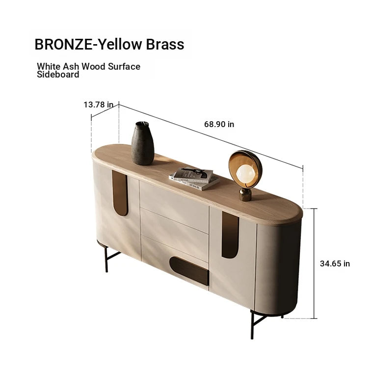 Modern PU Leather and Ash Wood Cabinet - Stylish Storage Solution for Contemporary Interiors fsu-5247