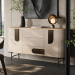 Modern PU Leather and Ash Wood Cabinet - Stylish Storage Solution for Contemporary Interiors fsu-5247