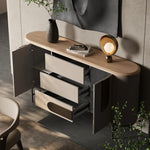 Modern PU Leather and Ash Wood Cabinet - Stylish Storage Solution for Contemporary Interiors fsu-5247