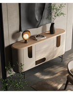 Modern PU Leather and Ash Wood Cabinet - Stylish Storage Solution for Contemporary Interiors fsu-5247