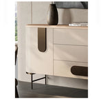 Modern PU Leather and Ash Wood Cabinet - Stylish Storage Solution for Contemporary Interiors fsu-5247
