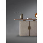 Elegant PU Leather and Black Walnut Wood Cabinet - Modern Storage Solution for Stylish Homes fsu-5248