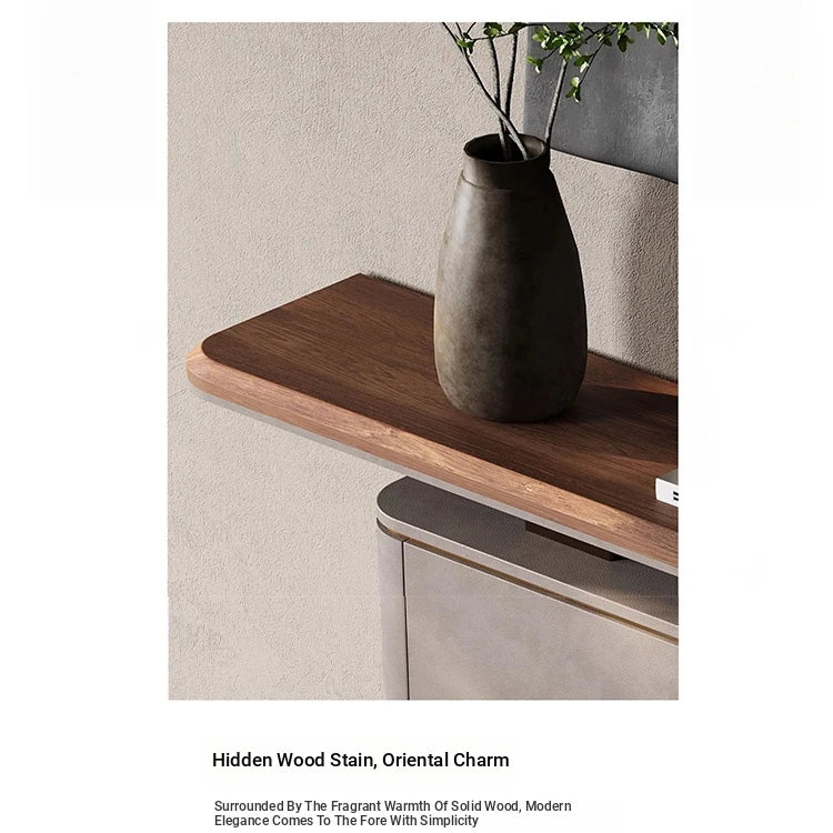 Elegant PU Leather and Black Walnut Wood Cabinet - Modern Storage Solution for Stylish Homes fsu-5248