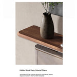 Elegant PU Leather and Black Walnut Wood Cabinet - Modern Storage Solution for Stylish Homes fsu-5248