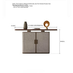 Elegant PU Leather and Black Walnut Wood Cabinet - Modern Storage Solution for Stylish Homes fsu-5248