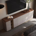Luxurious PU Leather TV Stand with Black Walnut Wood Finish - Elegant & Stylish Entertainment Center fsu-5250