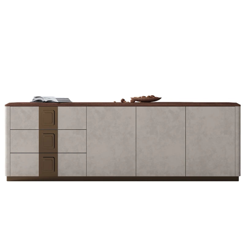 Luxurious PU Leather TV Stand with Black Walnut Wood Finish - Elegant & Stylish Entertainment Center fsu-5250