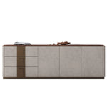 Luxurious PU Leather TV Stand with Black Walnut Wood Finish - Elegant & Stylish Entertainment Center fsu-5250